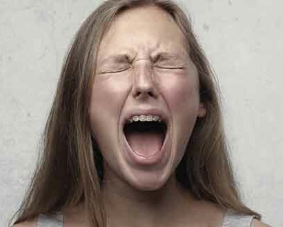 Frustrated woman screaming