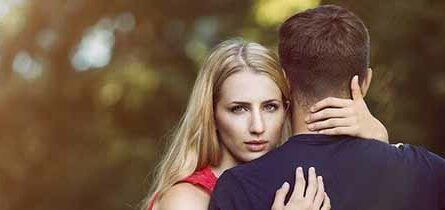 Should I get back with my ex- woman hugging man