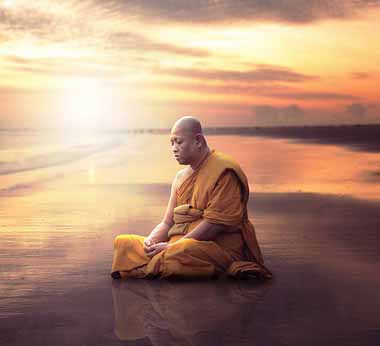 Better to meditate with music or without- Monkmeditating at the beach