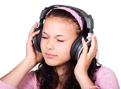 Cellular Sound Tuning- Woman Listening To Headphones
